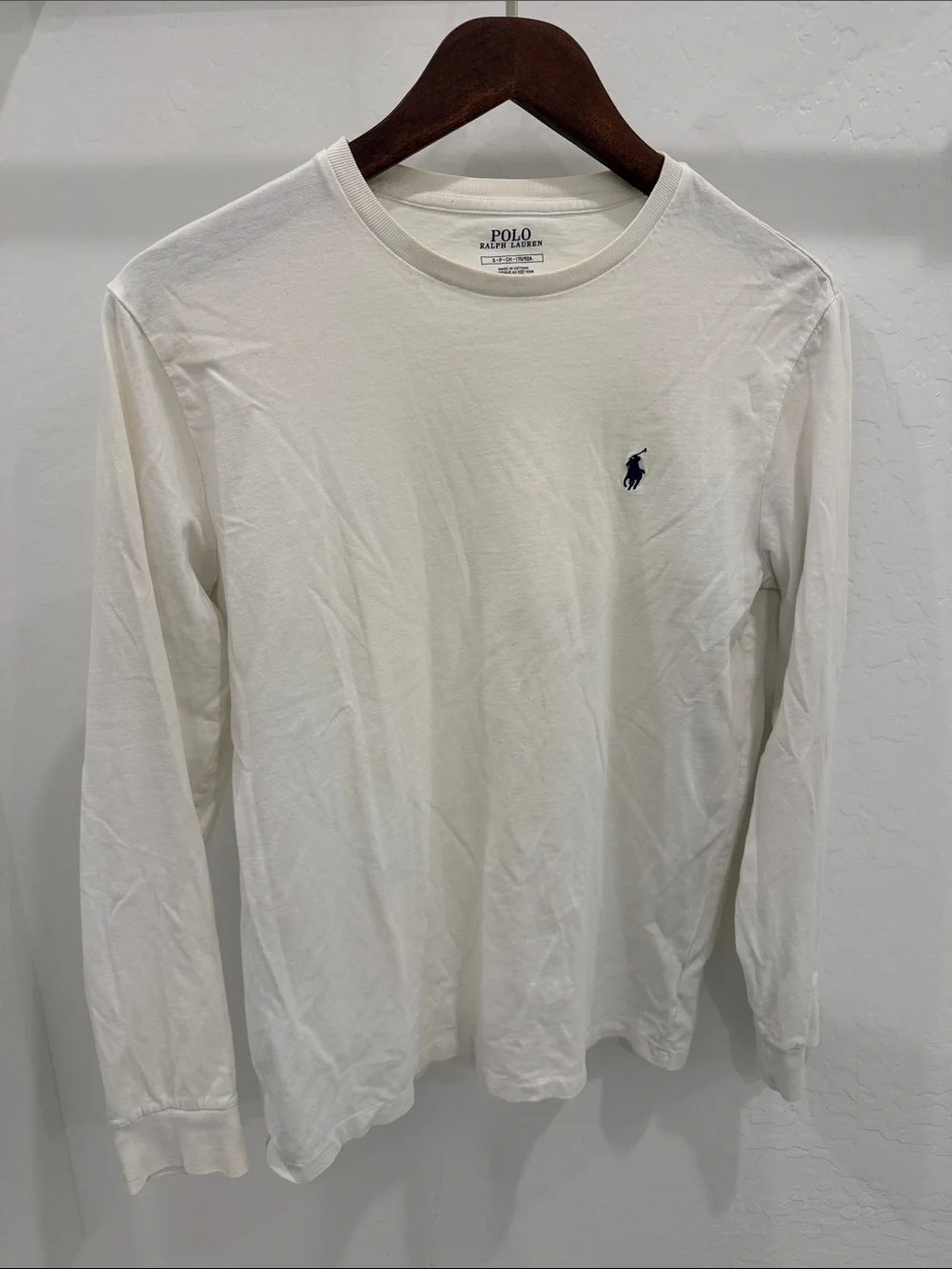 Polo by Ralph Lauren White Long Sleeve Crewneck Tee with Navy Pony